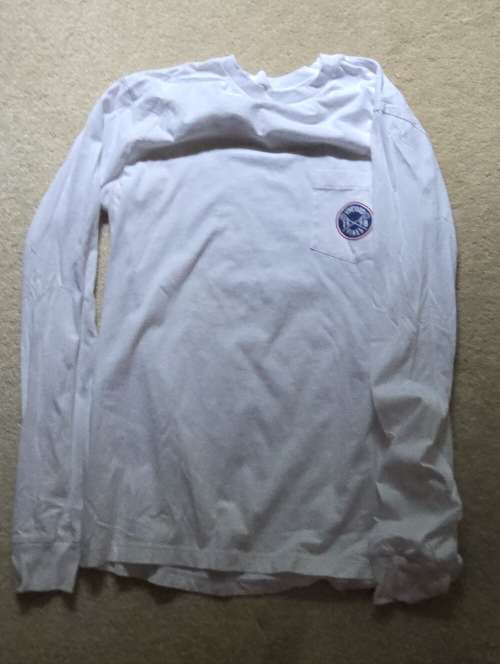 EUC Men's Vineyard Vines White Long Sleeve Lacrosse T-Shirt Size XS